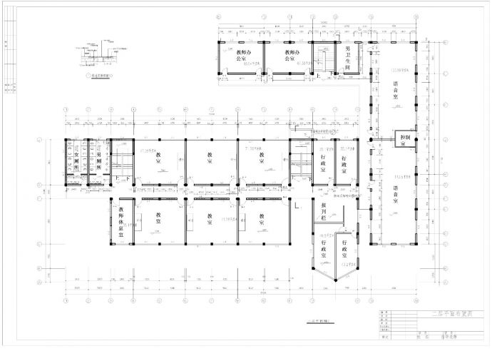 某地市三层框架教学楼CAD施工图_图1