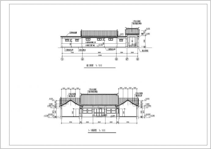 420平米单层框架结构休闲会所全套建筑设计CAD图纸_图1
