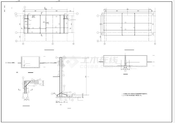 某联合厂房框架结构施工图CAD规划详图-图二