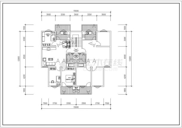 齐齐哈尔市某新建小区经典热门的平面户型设计CAD图纸（12张）-图二