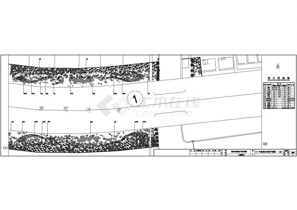 某地区道路绿化带植物种植景观规划设计施工CAD图纸-图一