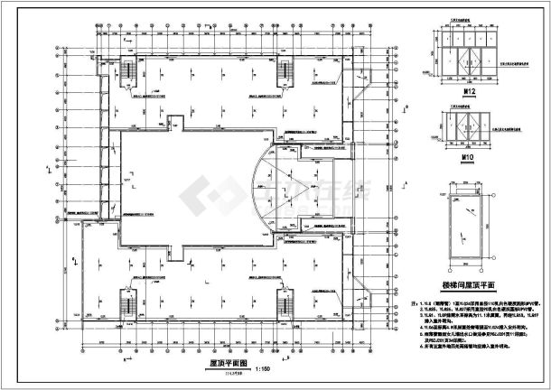 衡阳市五层中学教学楼建筑设计施工图-图一