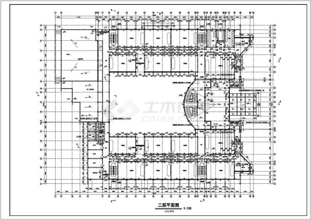 衡阳市五层中学教学楼建筑设计施工图-图二