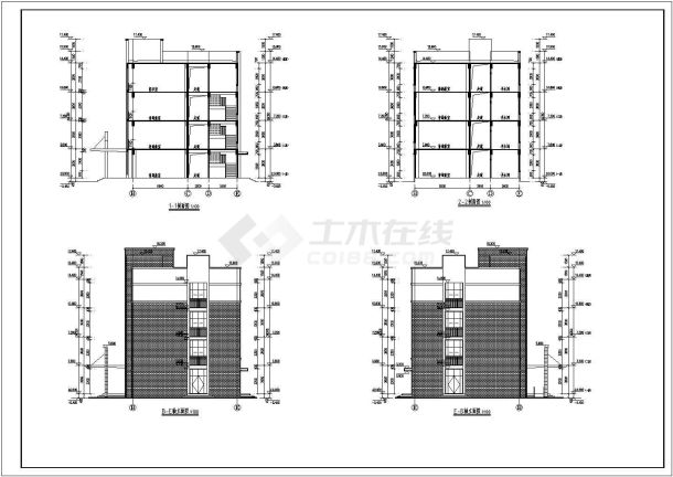 重庆市小学教学楼建筑设计全套施工cad图，含效果图-图二