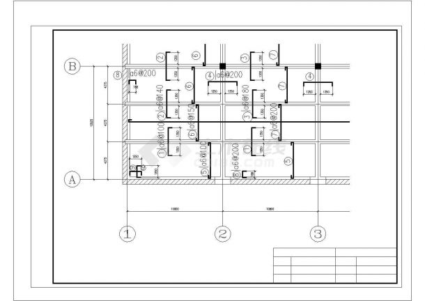 某地区单向板肋梁楼盖结构设计cad施工图-图二