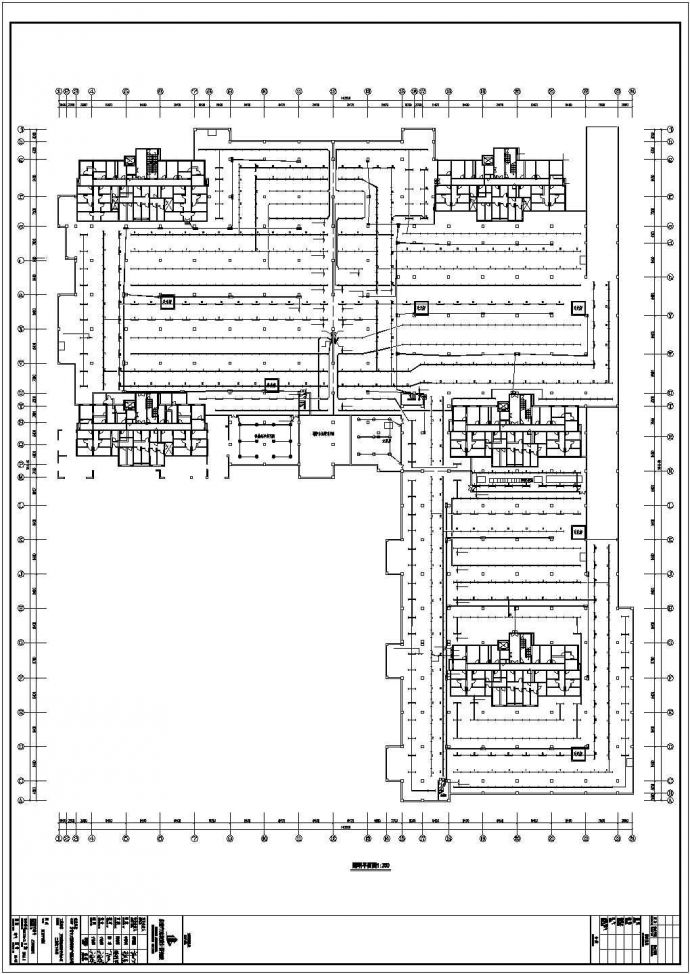 西安市某居住区5130平米地下车库全套电气系统设计CAD图纸_图1
