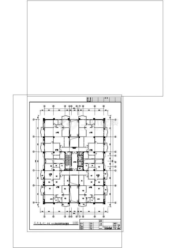 二类高层商住楼防雷cad图纸设计-图一