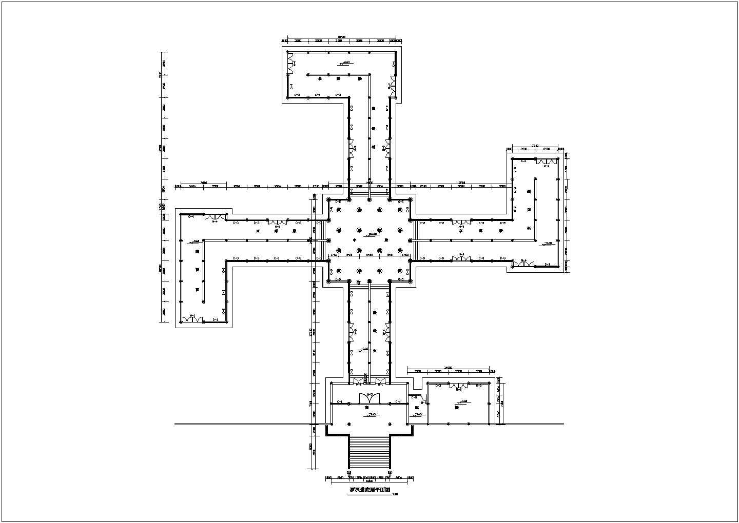 某景区寺庙精品罗汉堂建筑图施工全套设计图