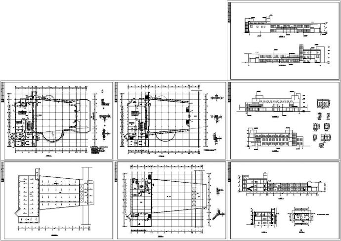 【杭州】某地多层精致大学食堂全套建筑施工设计cad图纸_图1