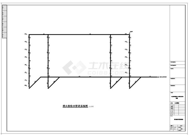 某工程学院学生公寓楼给排水施工cad图纸-图一