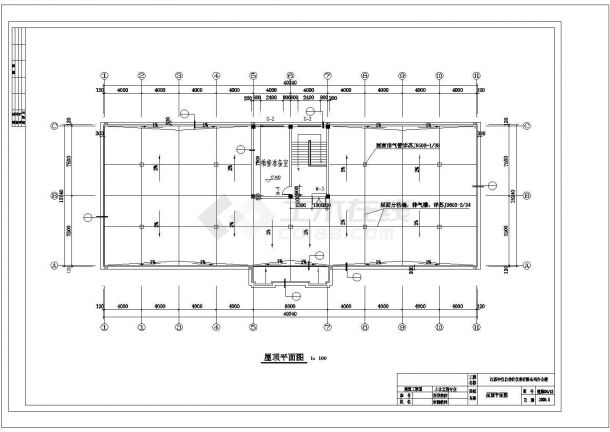 旅顺市某工厂3150平米5层框架结构办公楼建筑设计CAD图纸（含结构图）-图一