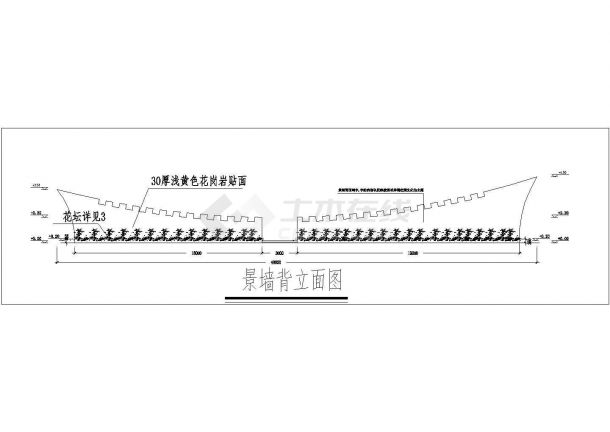 某景墙施工平立面布置参考详图-图二