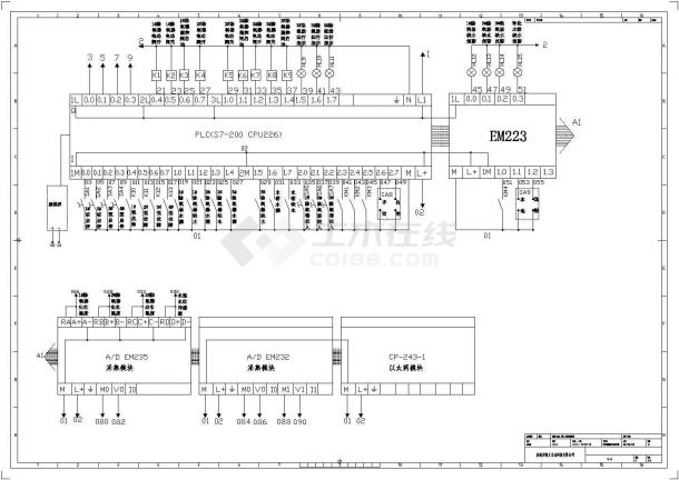 西门子PLC模拟量模块的外部接线详细CAD图-图二