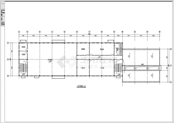 某地2层食堂浴室娱乐室综合建筑建施cad图纸-图一