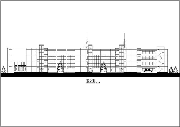 河南小学四层平屋面综合教学楼建筑设计方案图纸_图1