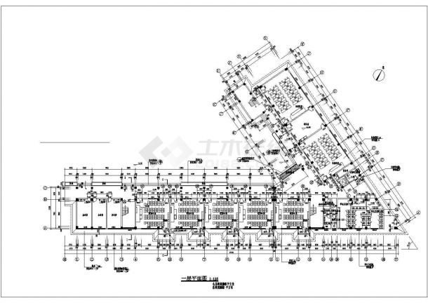 浏阳小学五层框架结构教学楼建筑设计全套施工cad图-图一
