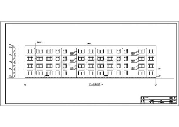 杭州市某学校3900平米4层钢混框架结构办公楼全套建筑设计CAD图纸-图二