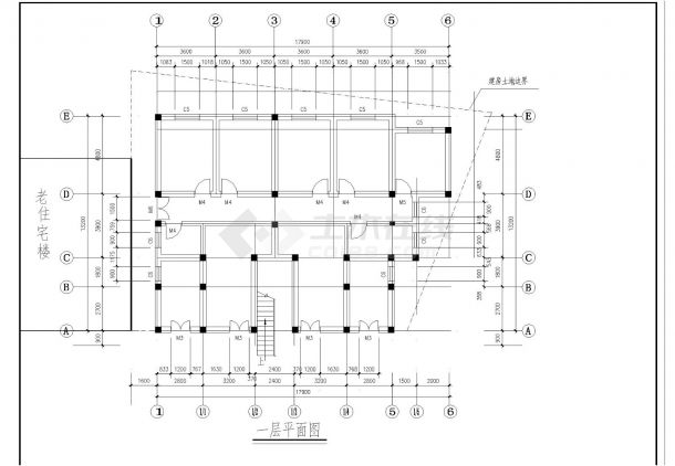 某住宅楼层框架住宅楼结构设计施工图CAD详图-图二
