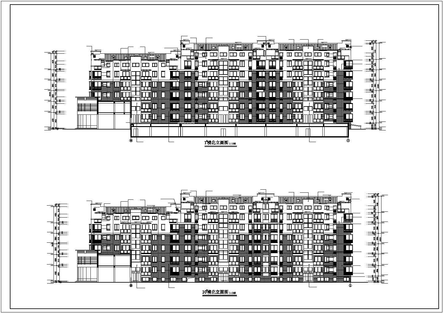 蚌埠市某小区3200平米6+1层砖混结构住宅楼建筑设计CAD图纸