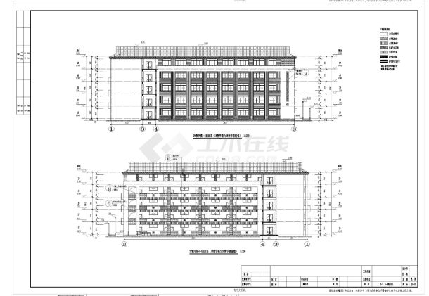 某地国际学校教学楼建筑设计施工cad图纸-图二