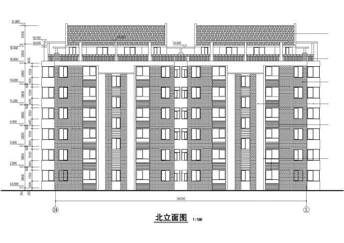 大庆市某小区4200平米6层砖混结构住宅楼建筑设计CAD图纸_图1