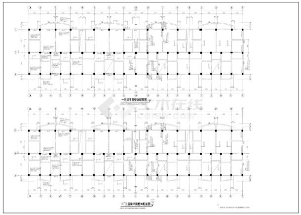 框架高档住宅楼结构CAD施工图-图一