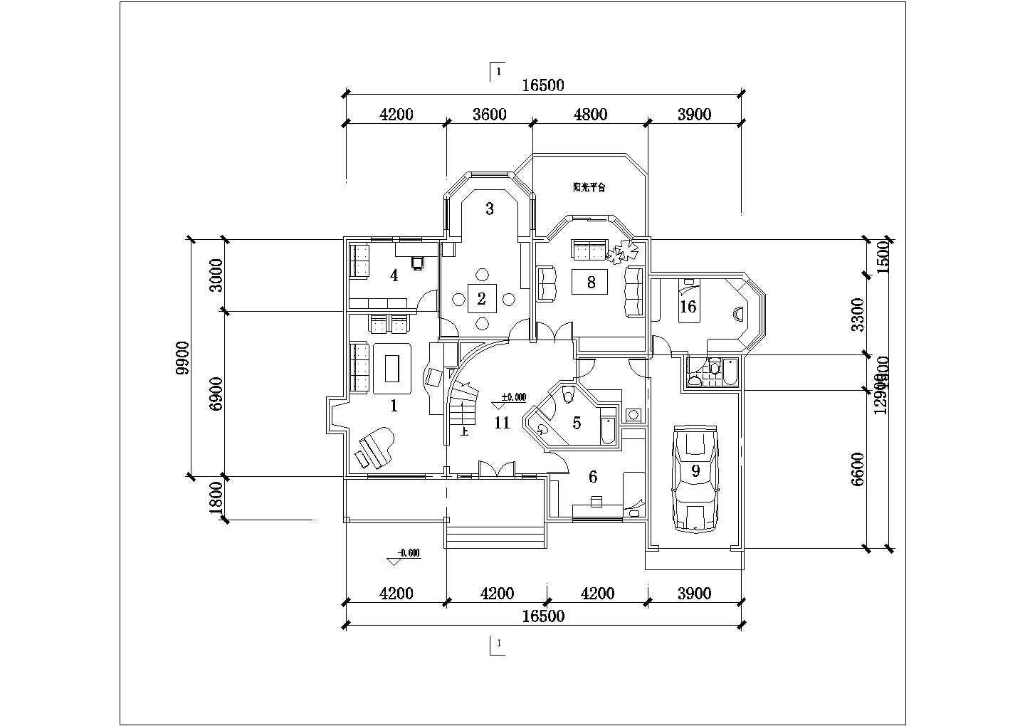 经典现代化2层砖混结构单体别墅建筑设计CAD图纸（12套方案）