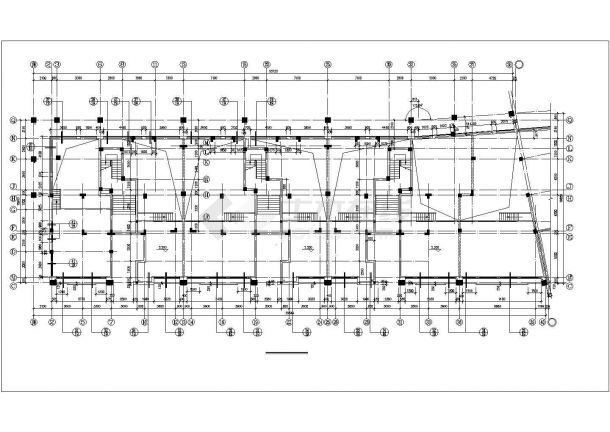 4200平米左右7层混合结构商住楼建筑设计CAD图纸（底层营业房）-图二
