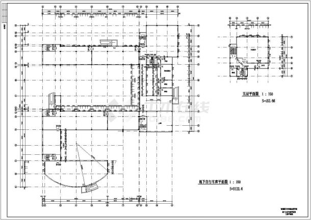 大型航天中学综合教学楼建施CAD图-图二
