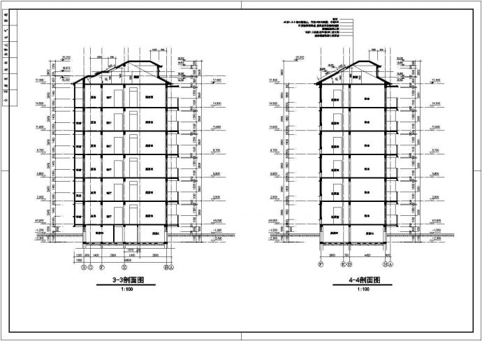 3500平米6层砖混结构住宅楼建筑设计CAD图纸（不含阁楼和车库）_图1