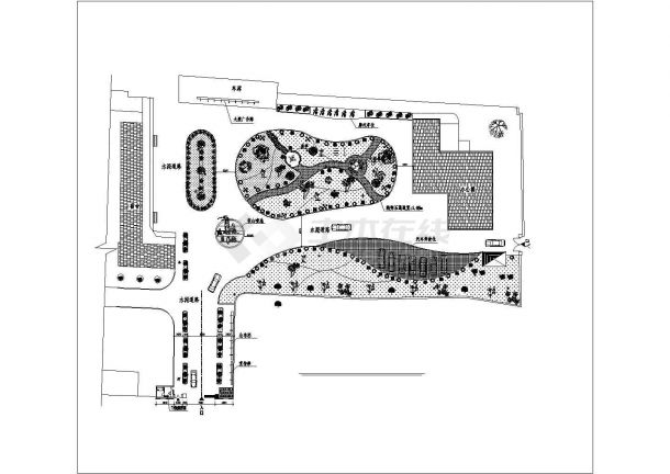 某镇道路标准段环境景观绿化完整规划设计施工CAD图纸-图二