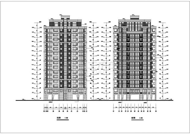中山市某小区16层框架结构住宅楼建筑设计CAD图纸（底层为架空层）-图二