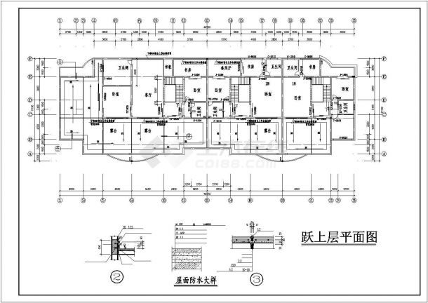 扬州市某小区四层框混结构住宅楼平面设计CAD图纸（四层为复式）-图二