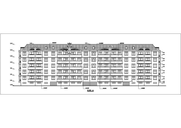 南通市某小区4770平米6层砖混结构住宅楼建筑设计CAD图纸-图二