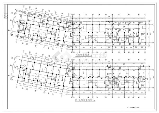 某市小区住宅楼房框架结构布置CAD详图-图二