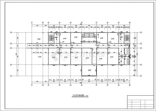 南昌经开区某5910平米6层钢框架结构办公楼建筑和结构设计CAD图纸-图一