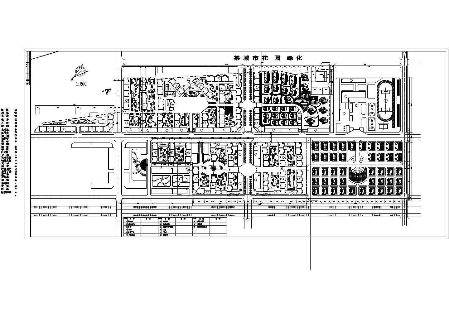 某城市高级住宅花园小区绿化景观规划设计施工CAD图纸