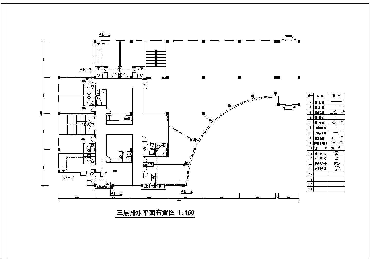 宾馆电路消防布置图CAD图纸