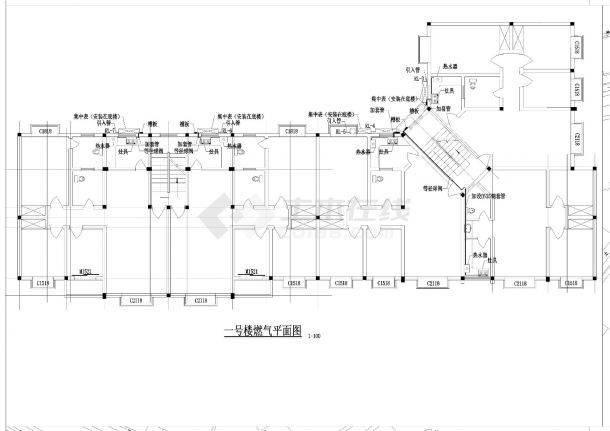 天然气小区庭院总平面CAD施工图-图二