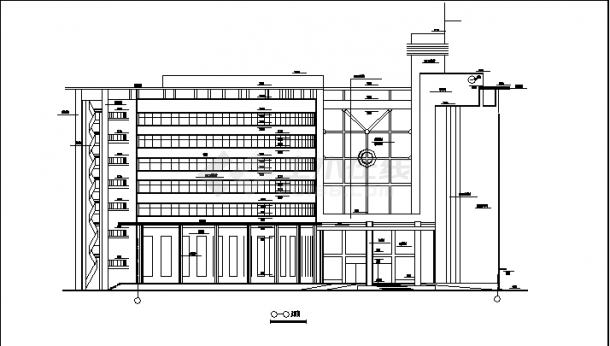 宏图大酒店综合楼建筑设计施工cad图纸（含设计说明）-图二