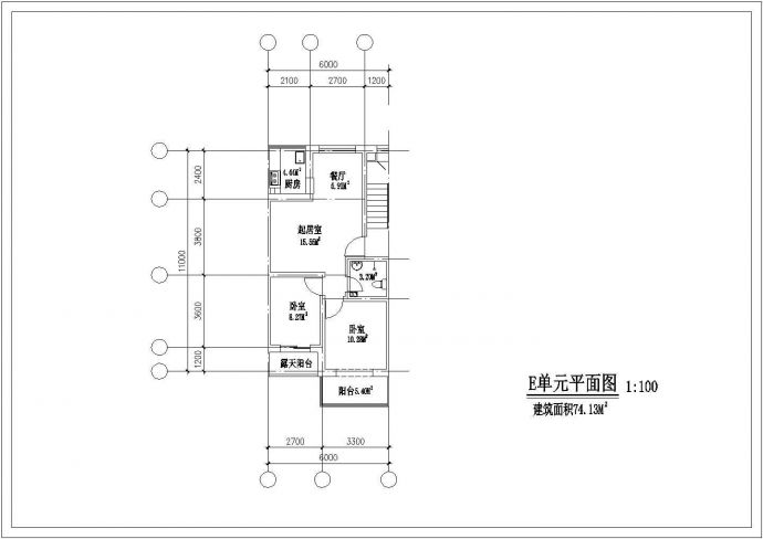 荆州市某新建小区70-95平米左右的热门户型设计CAD图纸（16张）_图1