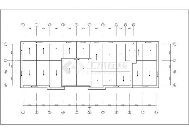 湖州市某小区5900平米8+1层砖混结构住宅楼建筑设计CAD图纸-图二