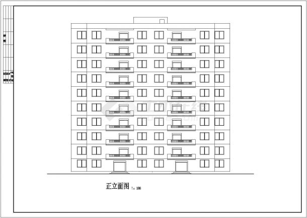 邯郸市某小区4500平米五层框架结构住宅楼建筑设计CAD图纸-图一