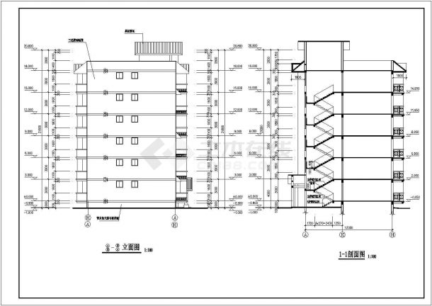 1810平米6层砖混结构住宅楼建筑设计CAD图纸（1层2户）-图一
