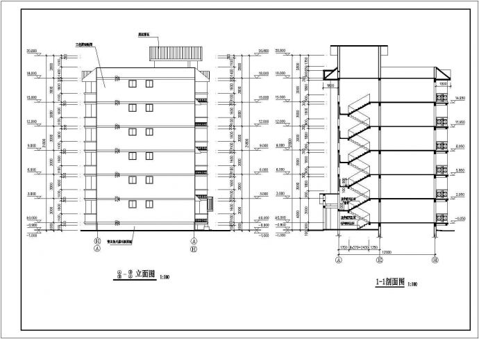 1810平米6层砖混结构住宅楼建筑设计CAD图纸（1层2户）_图1