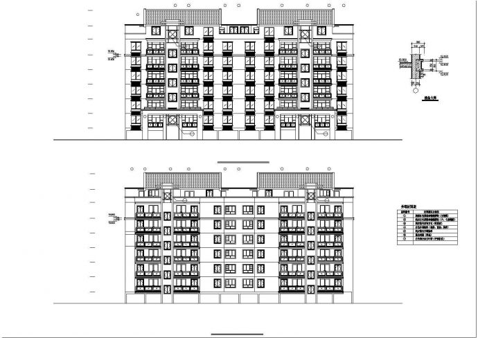 3800平米七层混合结构住宅楼建筑设计CAD图纸（不含架空层）_图1
