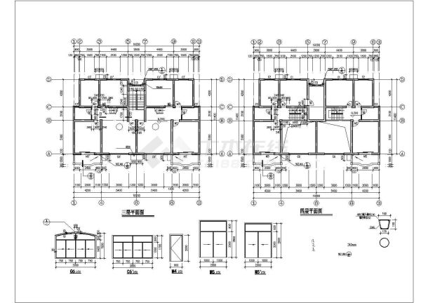 衢州市某小区占地210平米4+1层砖混结构建筑设计CAD图纸-图二