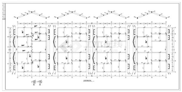 某商住宅楼框架沿街建筑结构设计施工图CAD参考详图-图一