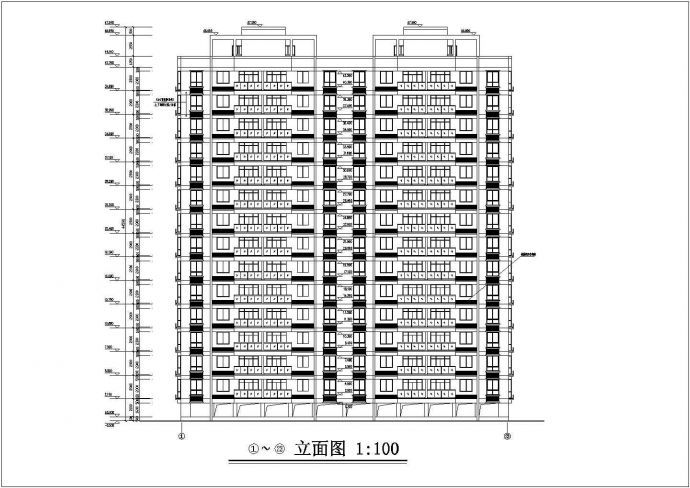 6800平米14层框架结构住宅楼建筑设计CAD图纸（不含架空层）_图1