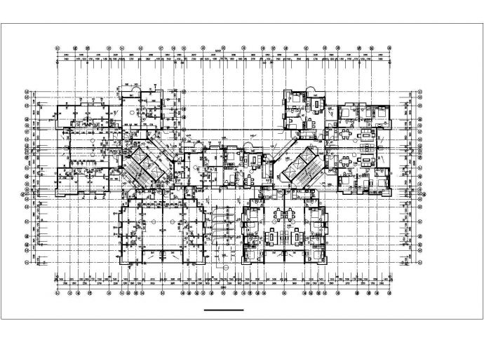 33层框架结构住宅楼全套平面设计CAD图纸（含水箱机房层）_图1